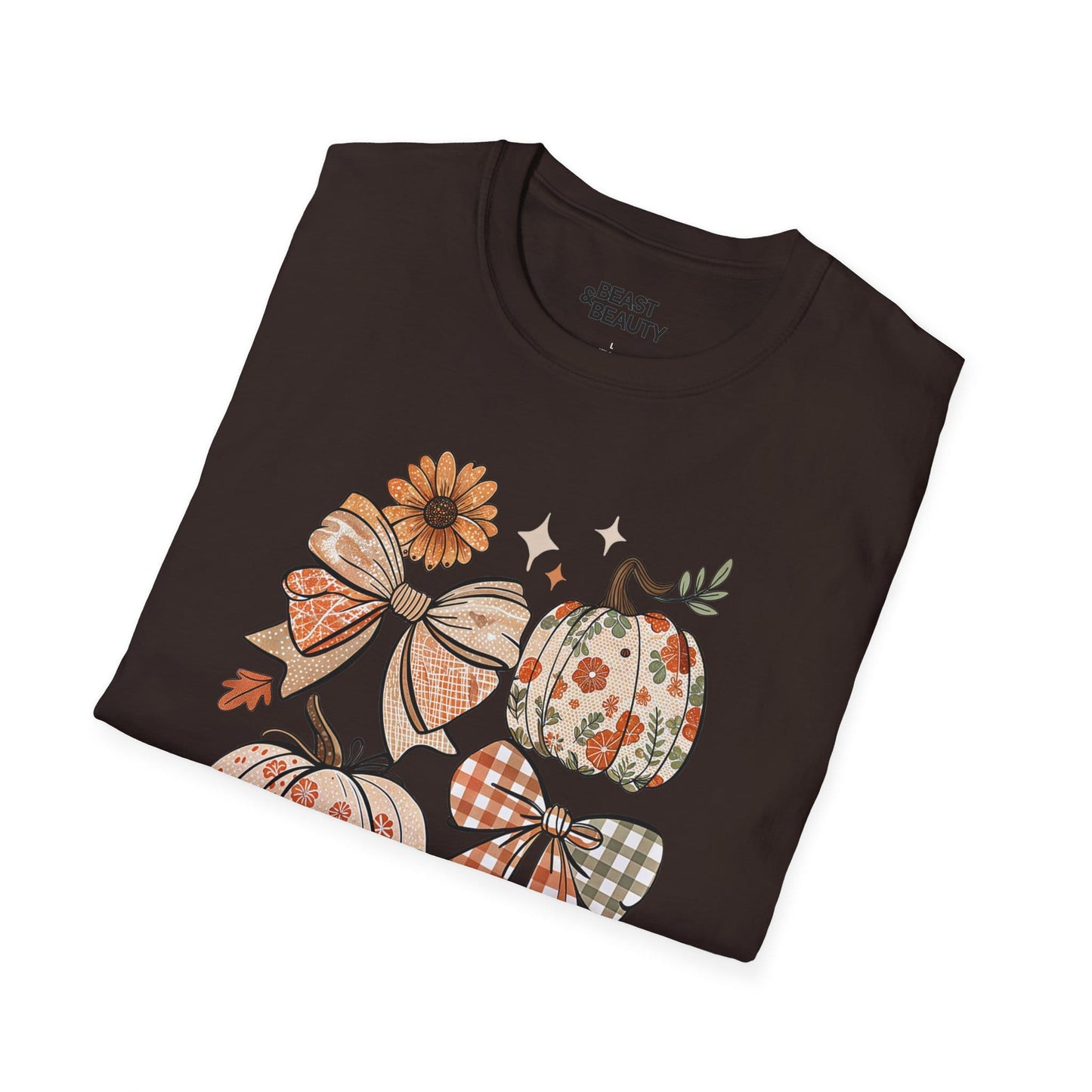 fall pumpkin bow graphic t-shirt t-shirt uk Halloween gift idea image 7