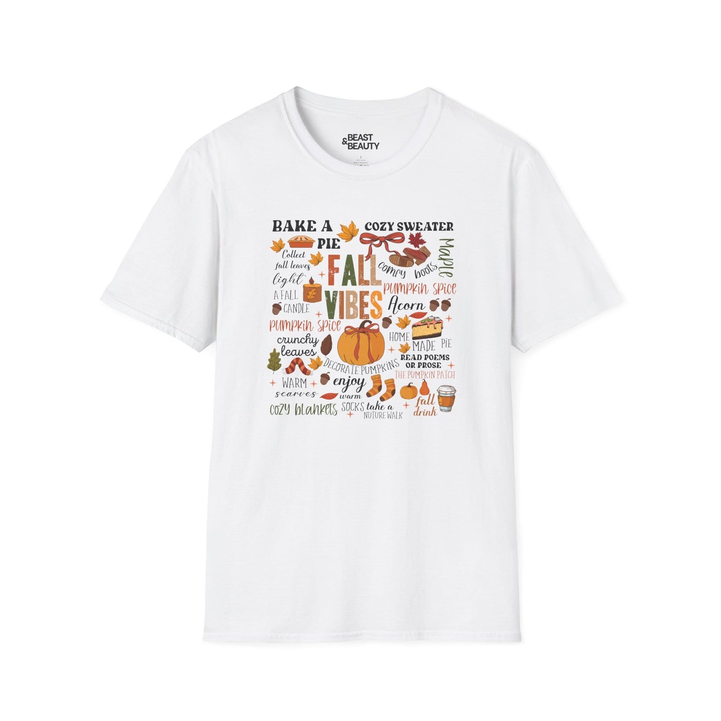 fall vibes aesthetic t-shirt white t-shirt uk gift gift idea
