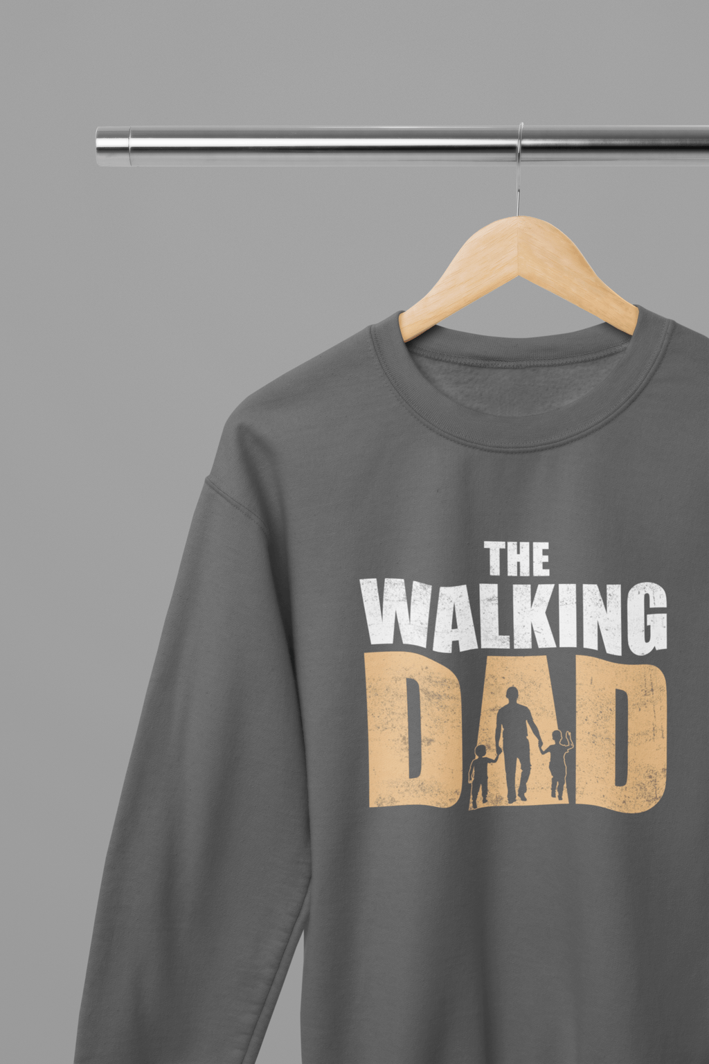 My Store Fathers Day Sweatshirt Sweatshirt / small / Grey The Walking Dad Funny Fathers Day Sweatshirt