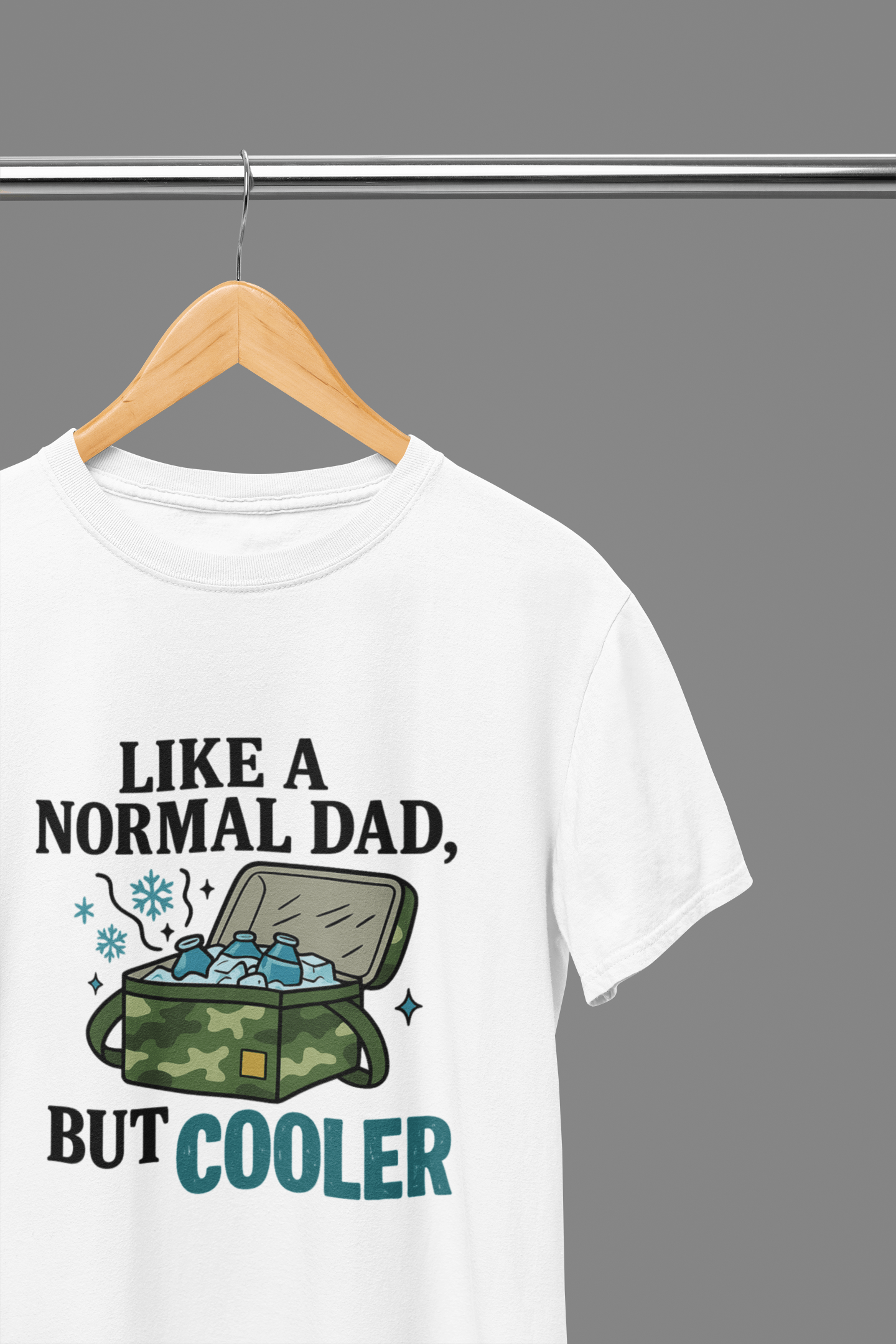 My Store Fathers Day T-Shirt T-Shirt / Small / White Cooler Dad T-Shirt / Sweatshirt – Funny Camo Ice Chest Graphic for Father’s Day