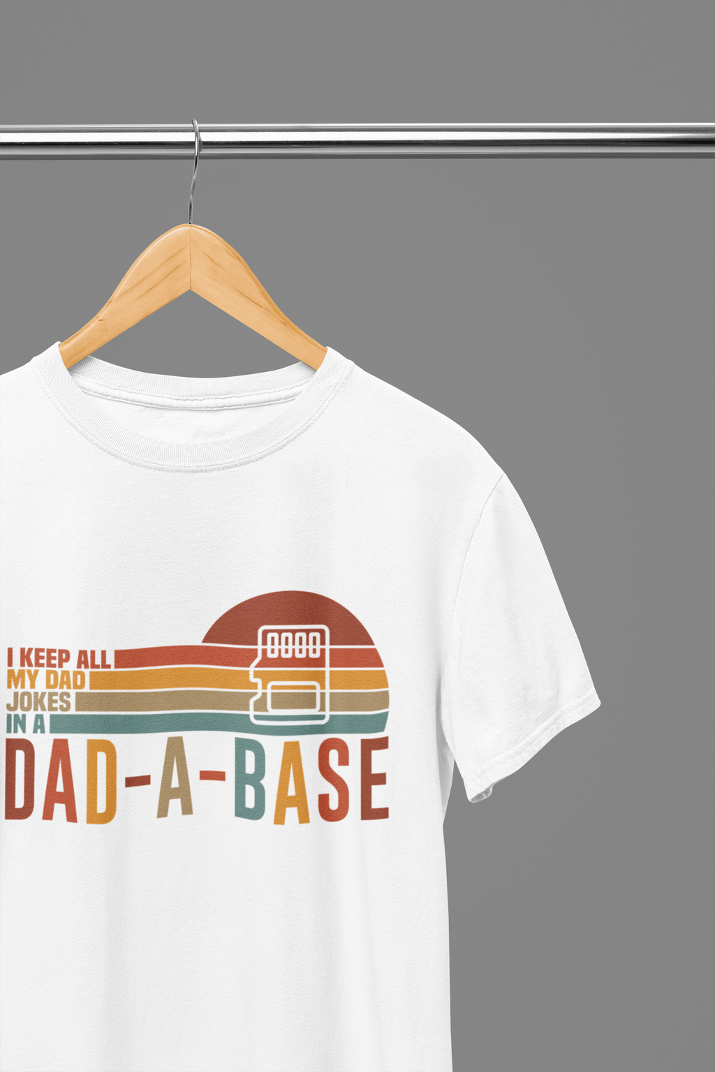My Store Fathers Day T-Shirt T-Shirt / Small / White Dad-A-Base T-Shirt / Sweatshirt – Funny Retro Dad Joke Tech Shirt