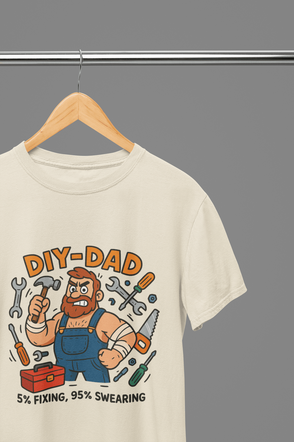 My Store Fathers Day T-Shirt T-Shirt / Small / Beige DIY Dad T-Shirt – Funny Gift for Handy Dads Who Swear