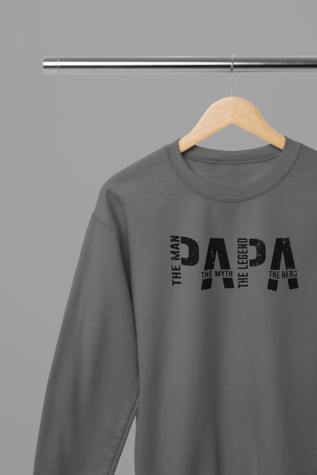My Store Fathers Day T-Shirt Sweatshirt / Small / Grey PAPA Father's Day T-Shirt/Sweatshirt