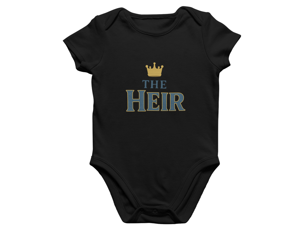My Store Fathers Day T-Shirt The King & The Heir Matching T-Shirt and Baby Grow Gift Set