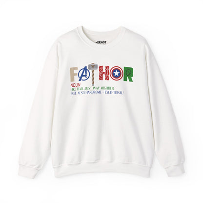 fathor like dad just way mightier sweatshirt white sweatshirt uk Father's Day gift idea
