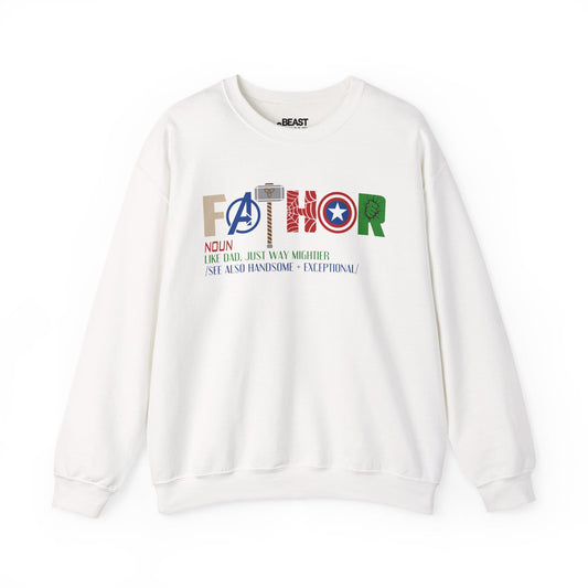 fathor like dad just way mightier sweatshirt white sweatshirt uk Father's Day gift idea