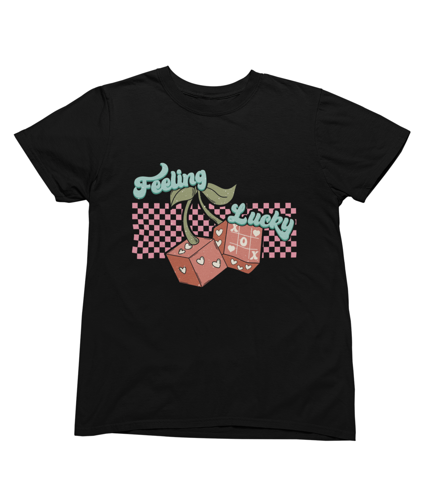 Feeling Lucky Valentine’s Shirt Cute Valentine’s Day Gift T-Shirt / Small / Black gift_idea unique_gift personalised_gift