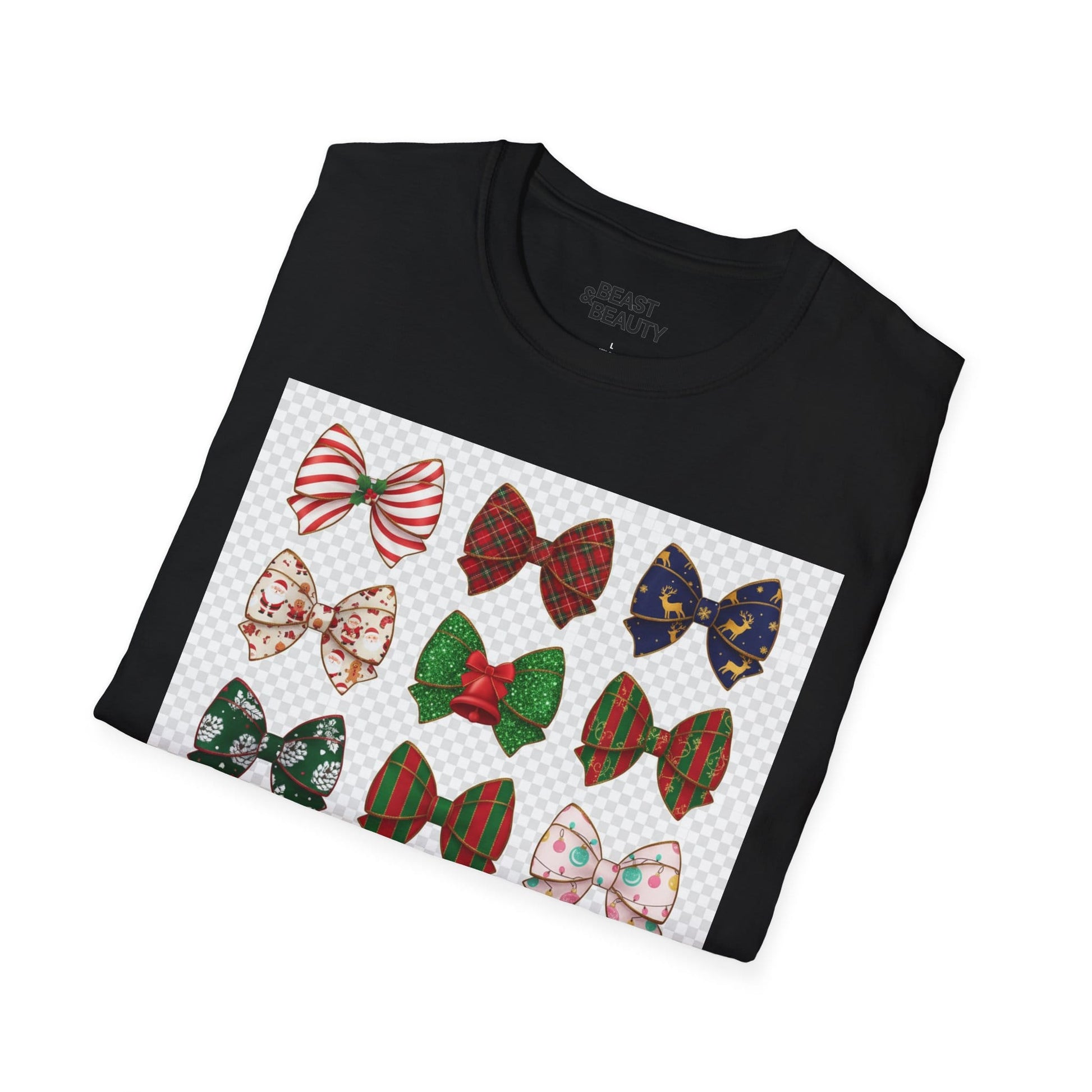 festive bow pattern t-shirt t-shirt uk Christmas gift idea image 7
