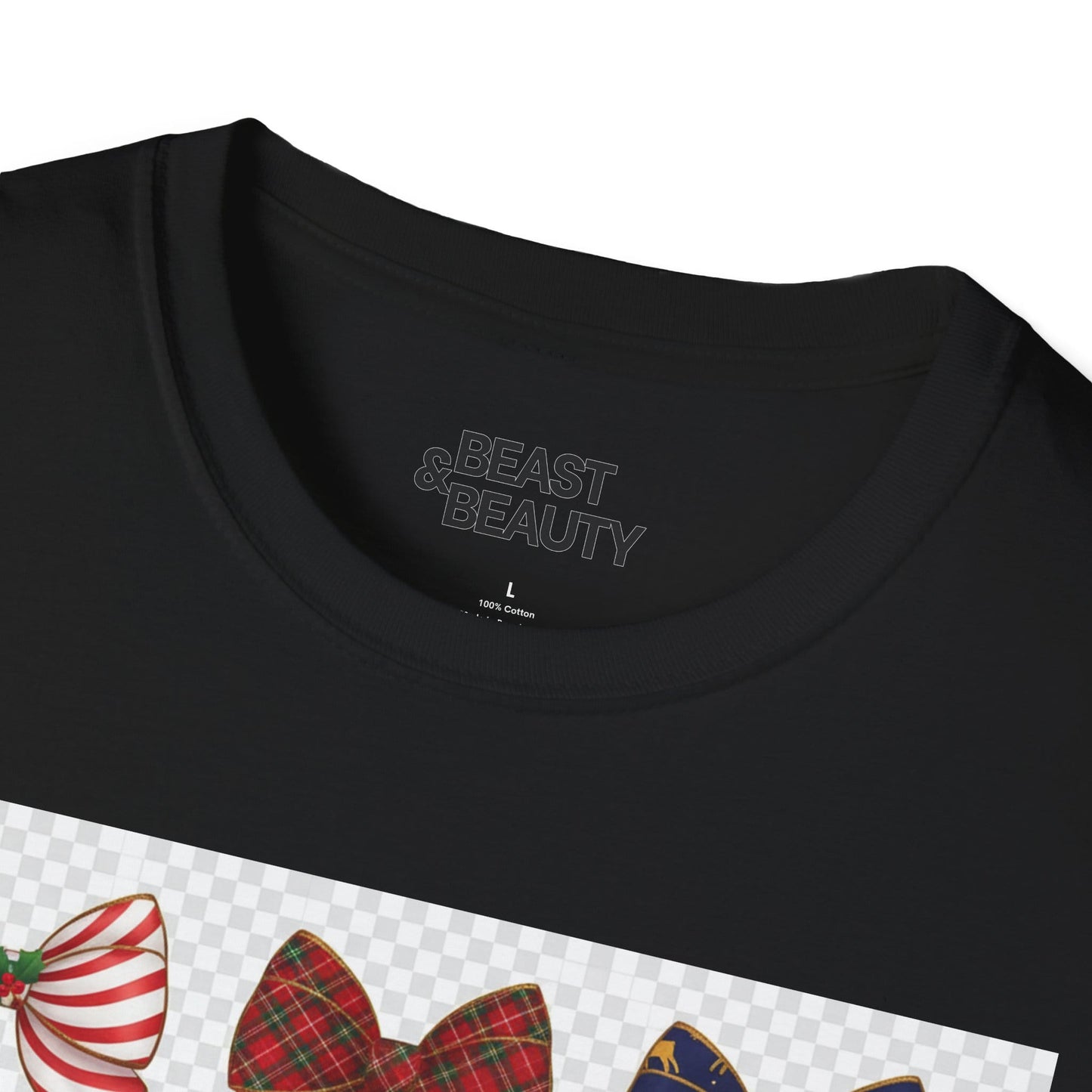 festive bow pattern t-shirt t-shirt uk Christmas gift idea image 6