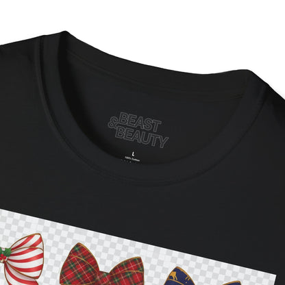 festive bow pattern t-shirt t-shirt uk Christmas gift idea image 6