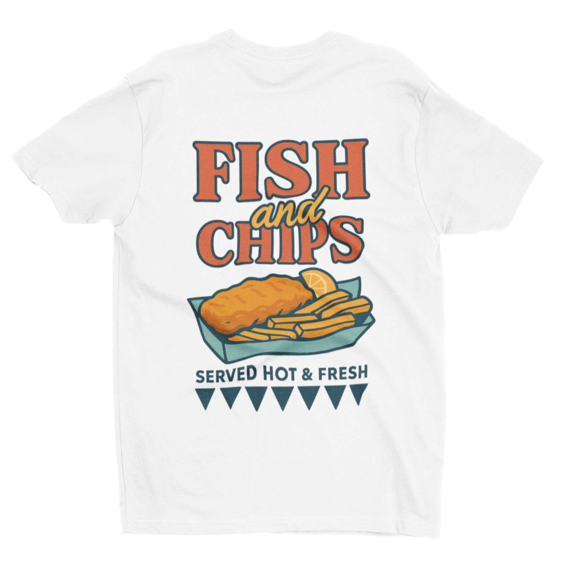 Fish and Chips T-Shirt – Retro British Street Food Tee gift_idea unique_gift personalised_gift