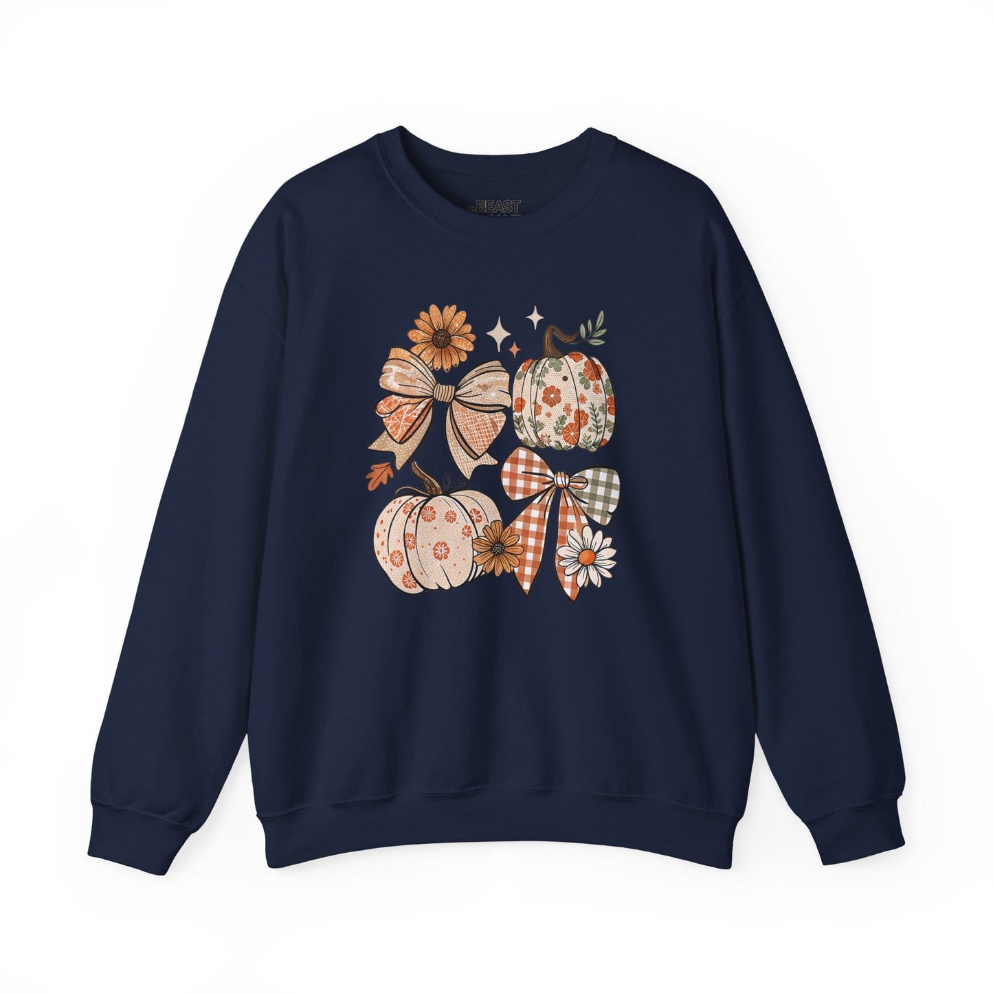floral pumpkin bow sweatshirt navy sweatshirt uk coquette gift idea
