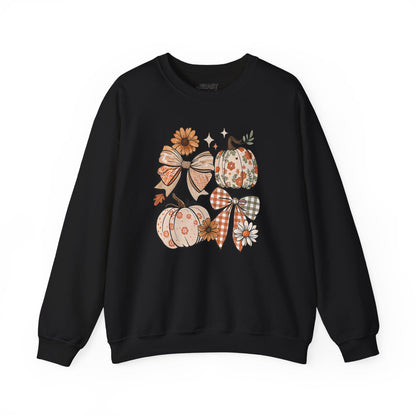 floral pumpkin bow sweatshirt black sweatshirt uk coquette gift idea