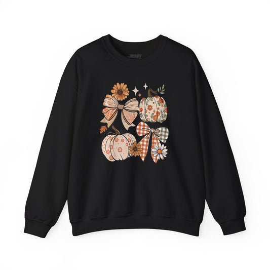 floral pumpkin bow sweatshirt black sweatshirt uk coquette gift idea