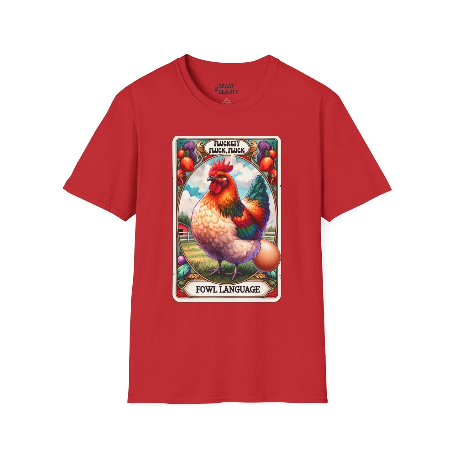 Fowl Language Funny Chicken Tarot T-Shirt Red / S gift_idea unique_gift personalised_gift