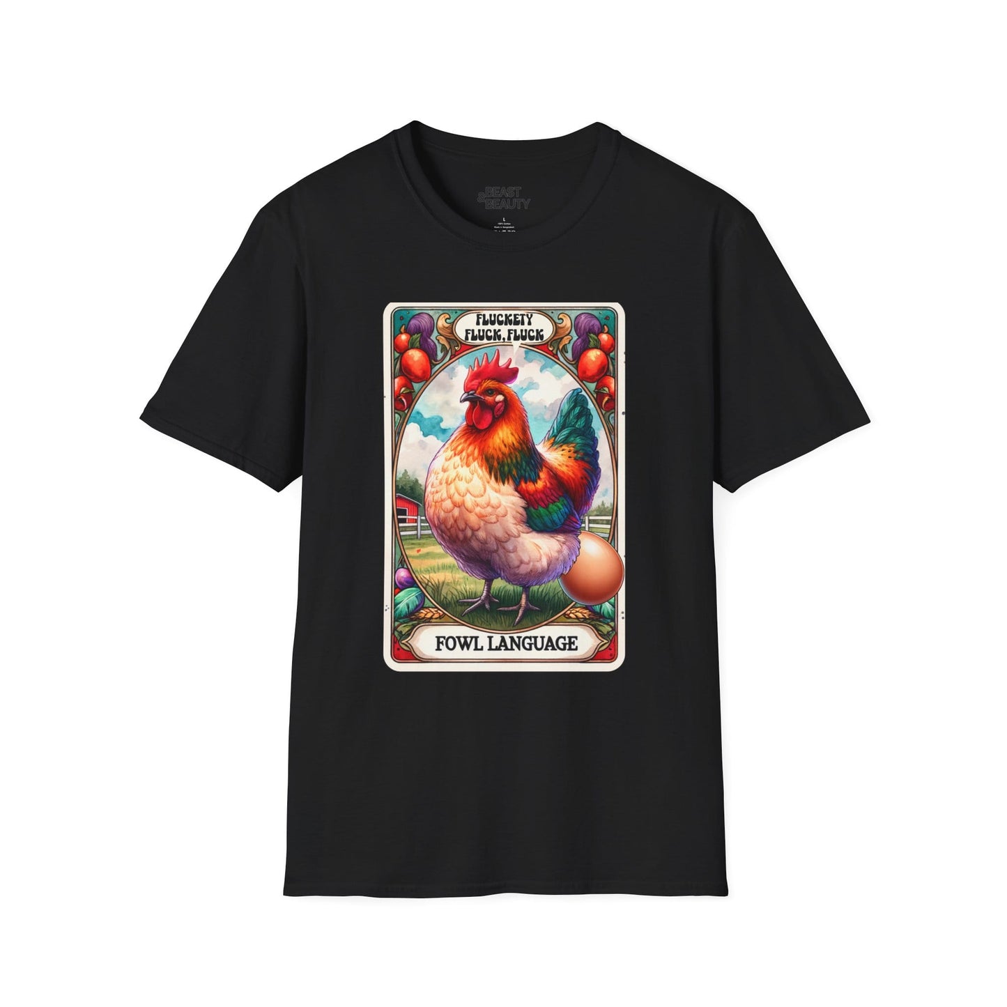 Fowl Language Funny Chicken Tarot T-Shirt Black / S gift_idea unique_gift personalised_gift