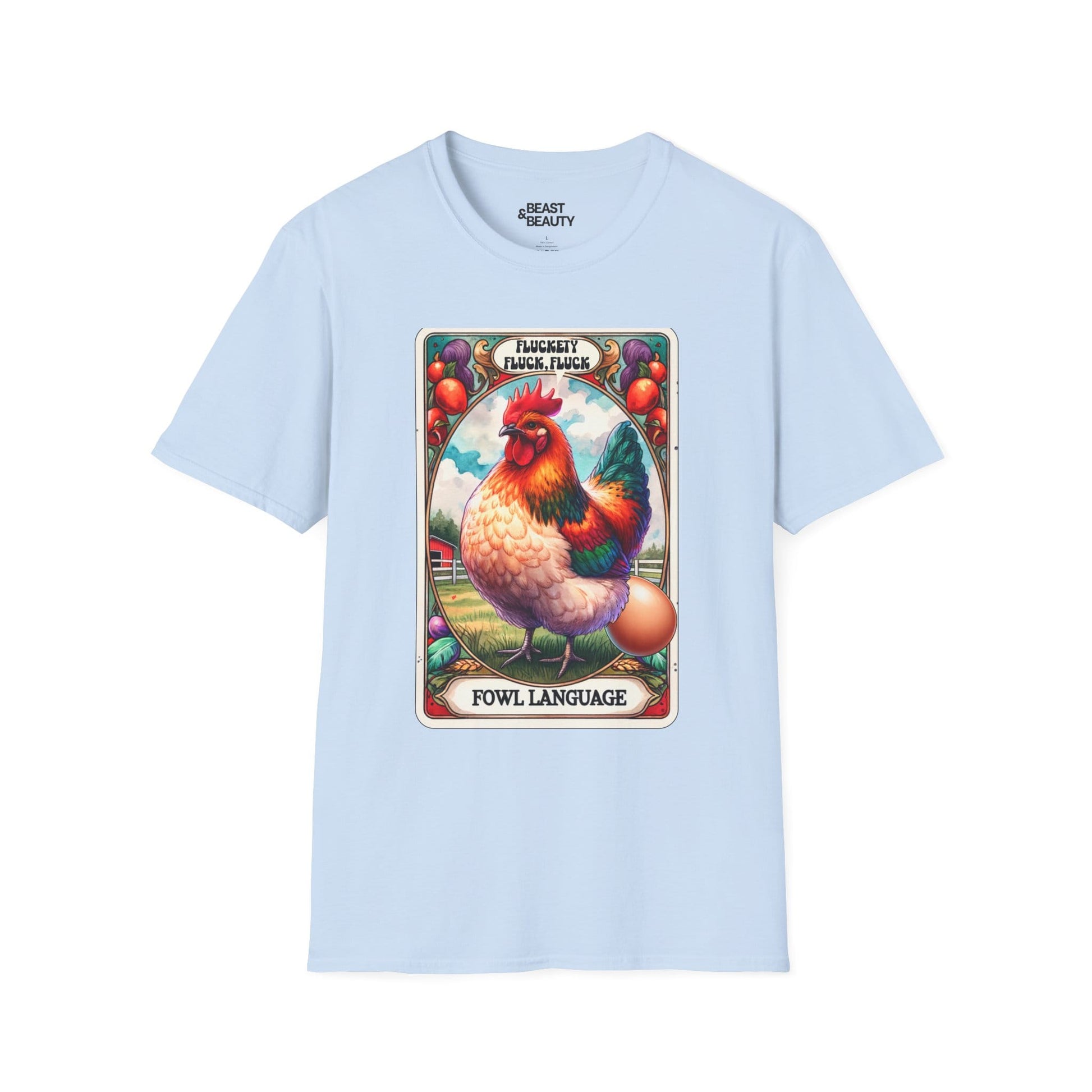 Fowl Language Funny Chicken Tarot T-Shirt Light Blue / S gift_idea unique_gift personalised_gift