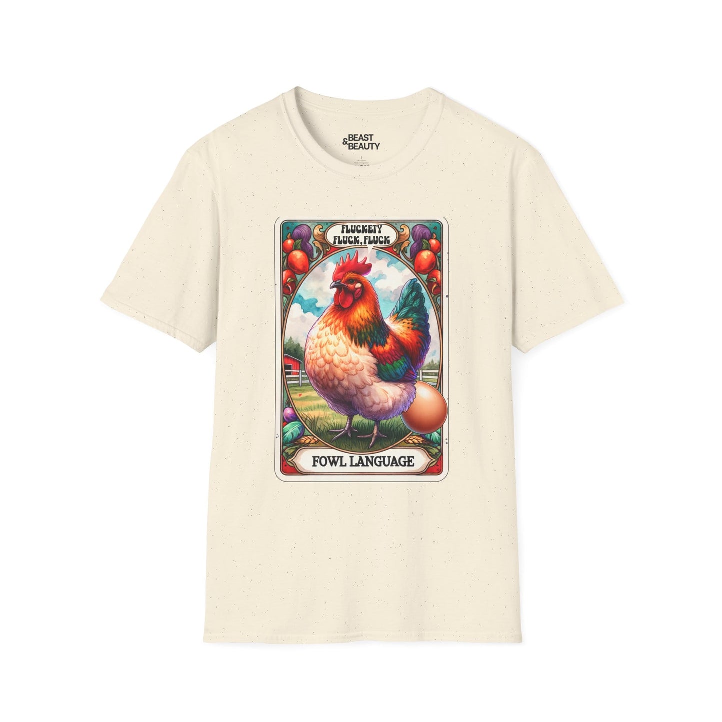 Fowl Language Funny Chicken Tarot T-Shirt Natural / M gift_idea unique_gift personalised_gift
