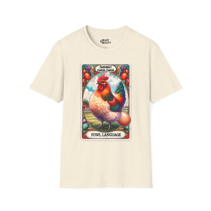 Fowl Language Funny Chicken Tarot T-Shirt Natural / M gift_idea unique_gift personalised_gift