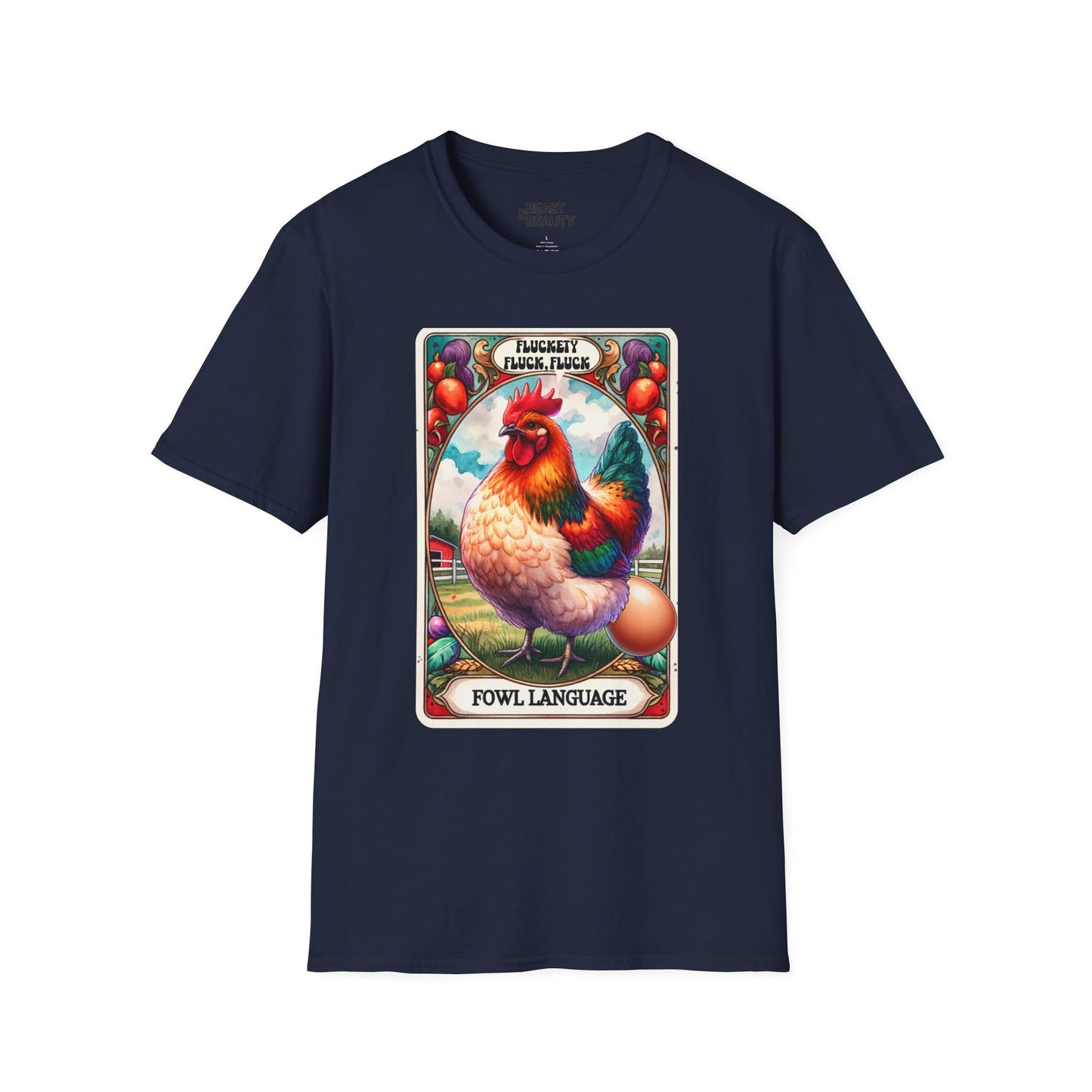 Fowl Language Funny Chicken Tarot T-Shirt Navy / S gift_idea unique_gift personalised_gift