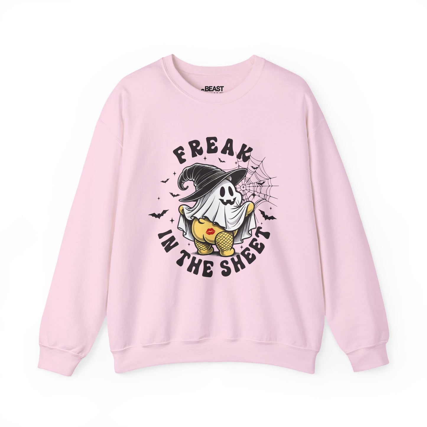 Freak In The Sheet Funny Halloween Sweatshirt Light Pink / S gift_idea unique_gift personalised_gift