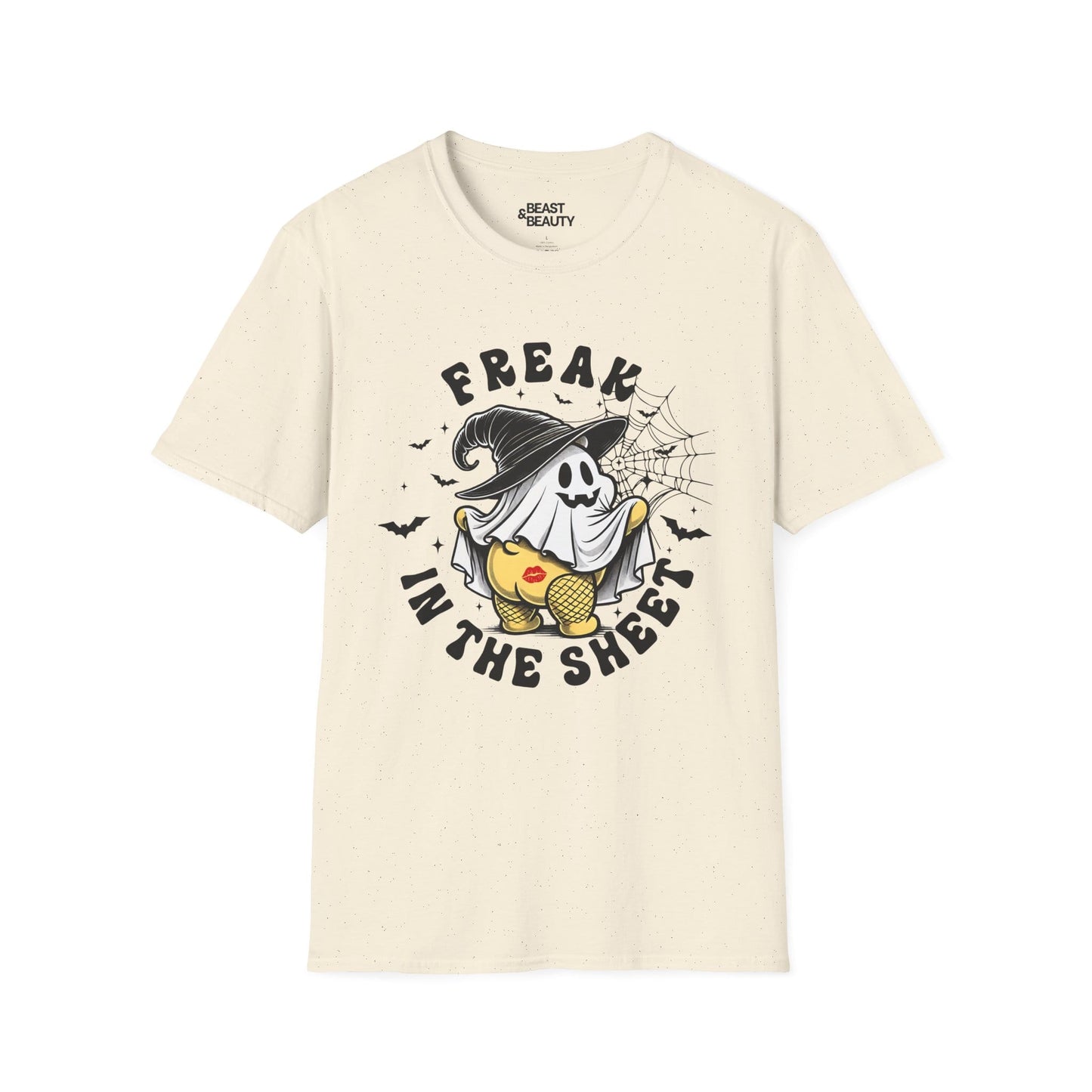 Freak in the Sheet Funny Halloween T-Shirt Natural / M gift_idea unique_gift personalised_gift