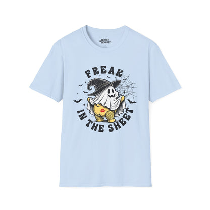 Freak in the Sheet Funny Halloween T-Shirt Light Blue / S gift_idea unique_gift personalised_gift
