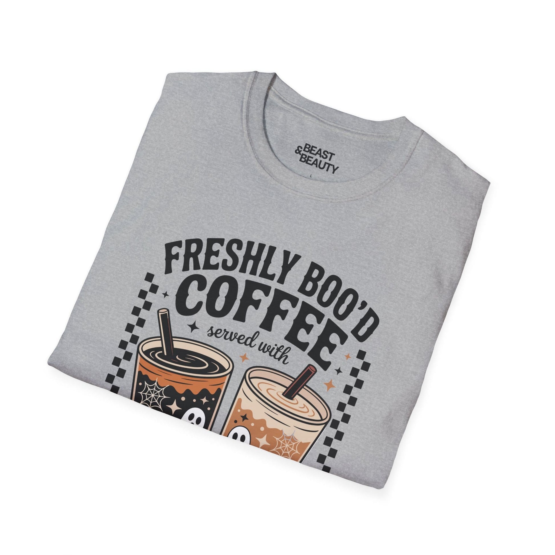 Freshly Boo’d Coffee Halloween Graphic T-Shirt gift_idea unique_gift personalised_gift