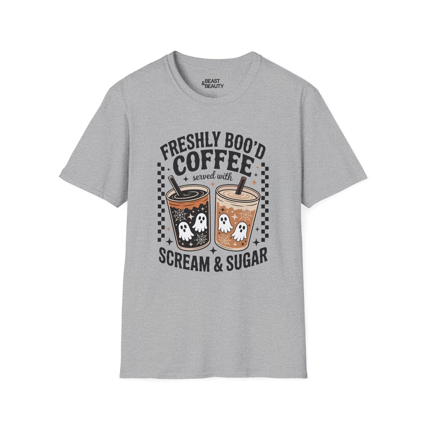 Freshly Boo’d Coffee Halloween Graphic T-Shirt Sport Grey / S gift_idea unique_gift personalised_gift