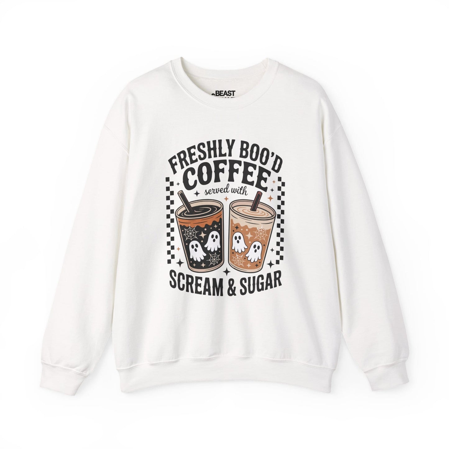 Freshly Boo’d Coffee Halloween Sweatshirt White / S gift_idea unique_gift personalised_gift