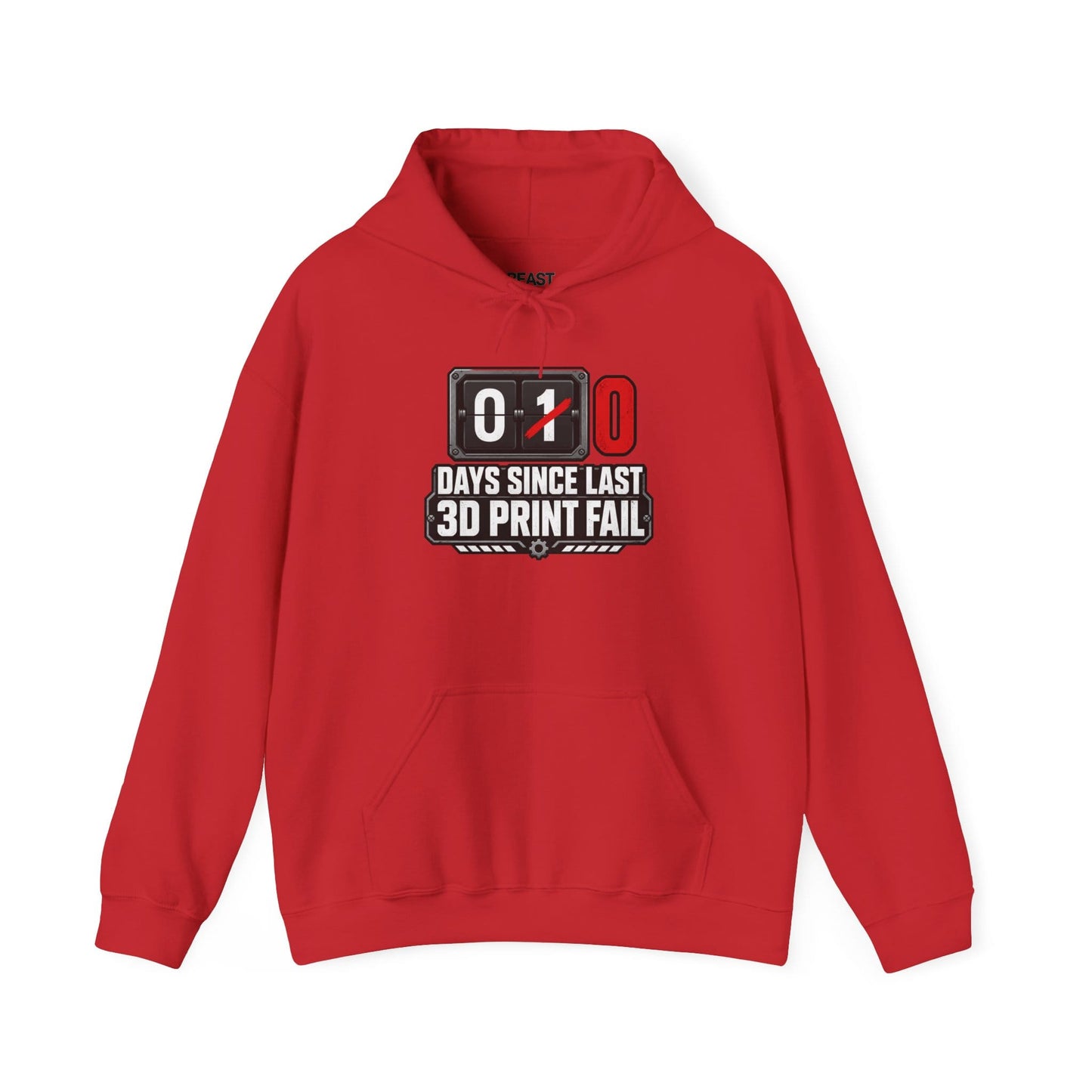 Funny 3D Printing Hoodie - 0 Days Since Last Print Fail S / Red gift_idea unique_gift personalised_gift