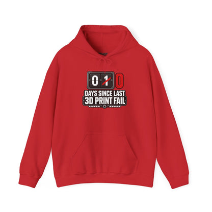 Funny 3D Printing Hoodie - 0 Days Since Last Print Fail S / Red gift_idea unique_gift personalised_gift