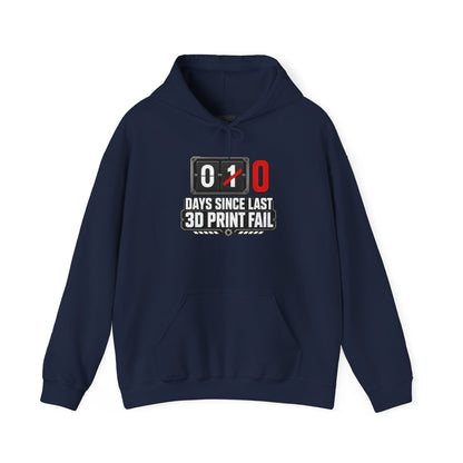 Funny 3D Printing Hoodie - 0 Days Since Last Print Fail S / Navy gift_idea unique_gift personalised_gift