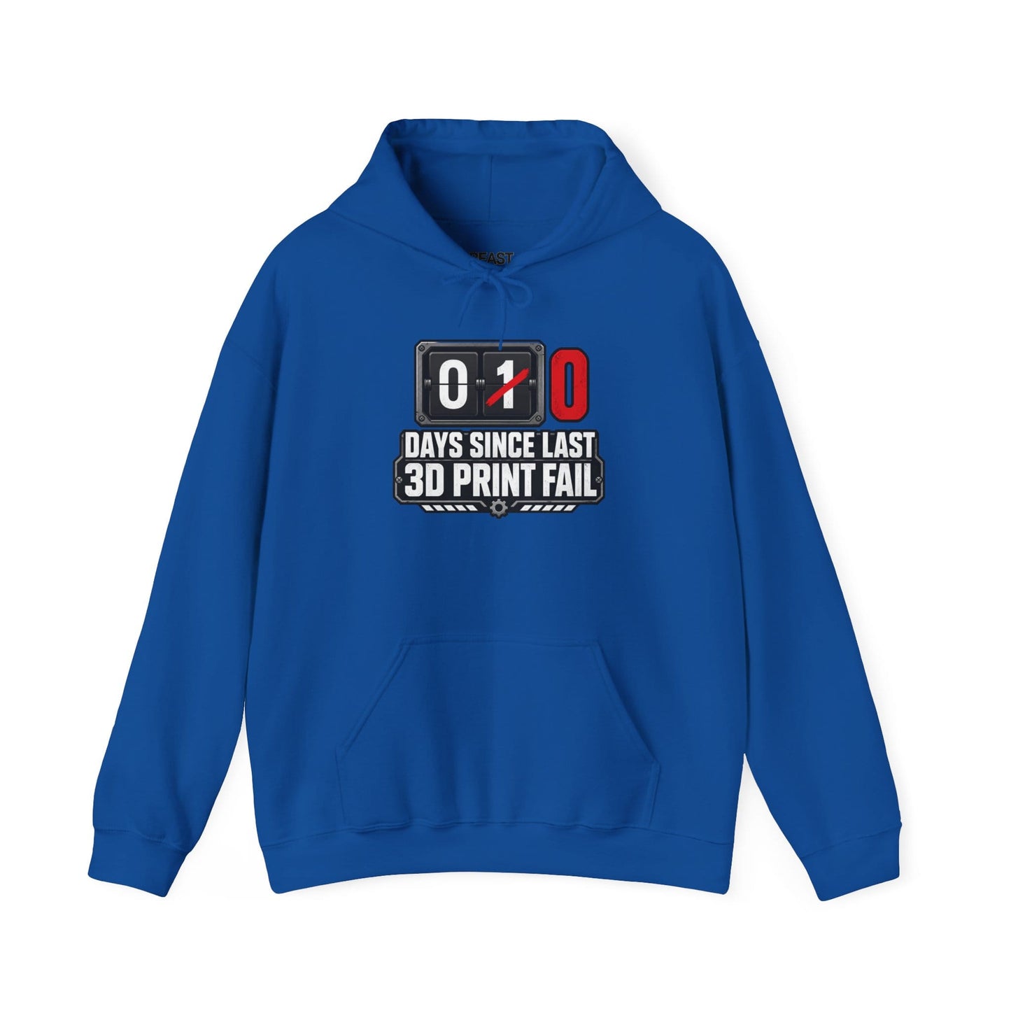 Funny 3D Printing Hoodie - 0 Days Since Last Print Fail S / Royal gift_idea unique_gift personalised_gift