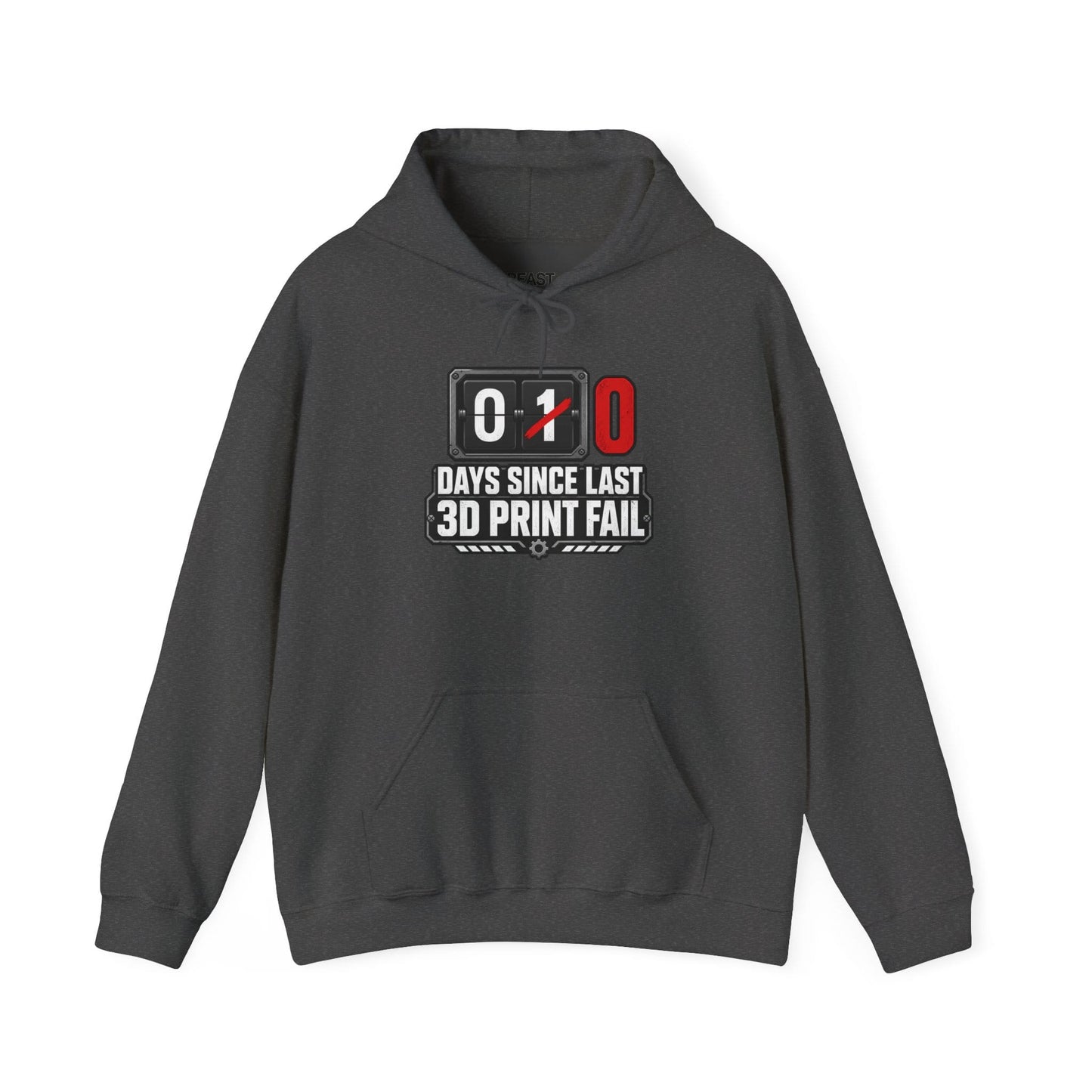Funny 3D Printing Hoodie - 0 Days Since Last Print Fail S / Dark Heather gift_idea unique_gift personalised_gift
