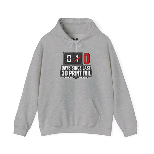 Funny 3D Printing Hoodie - 0 Days Since Last Print Fail S / Sport Grey gift_idea unique_gift personalised_gift