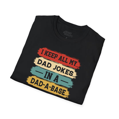 i keep all my dad jokes in a dad-a-base t-shirt t-shirt uk Father's Day gift idea image 7