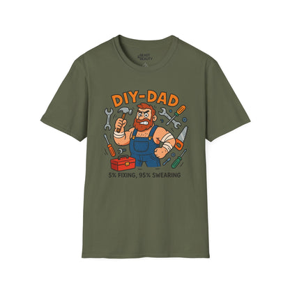 funny diy dad t-shirt 5 fixing 95 swearing tee military green t-shirt uk Father's Day gift idea