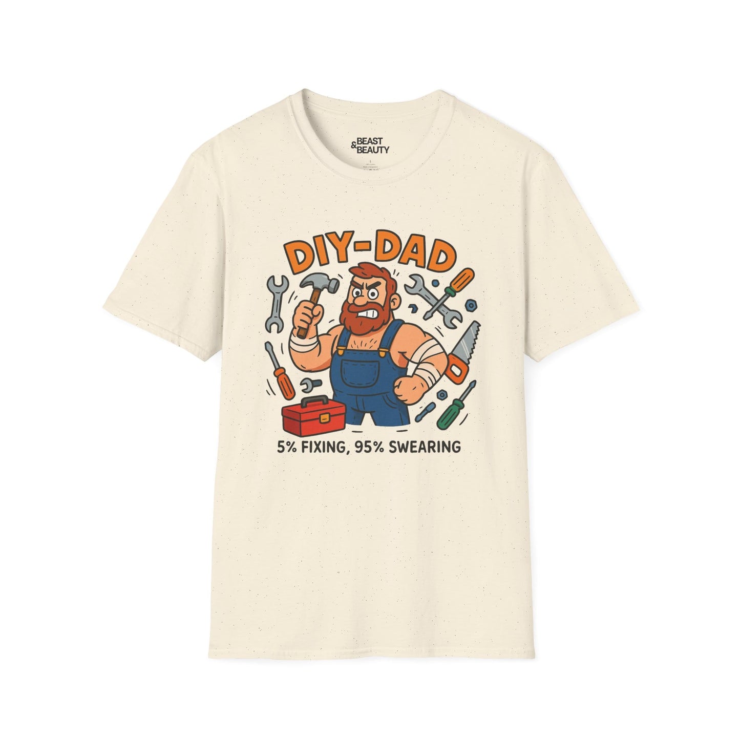 funny diy dad t-shirt 5 fixing 95 swearing tee natural t-shirt uk Father's Day gift idea