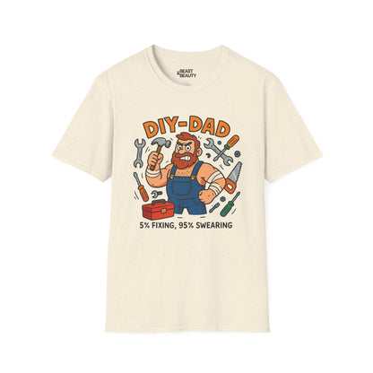 funny diy dad t-shirt 5 fixing 95 swearing tee natural t-shirt uk Father's Day gift idea