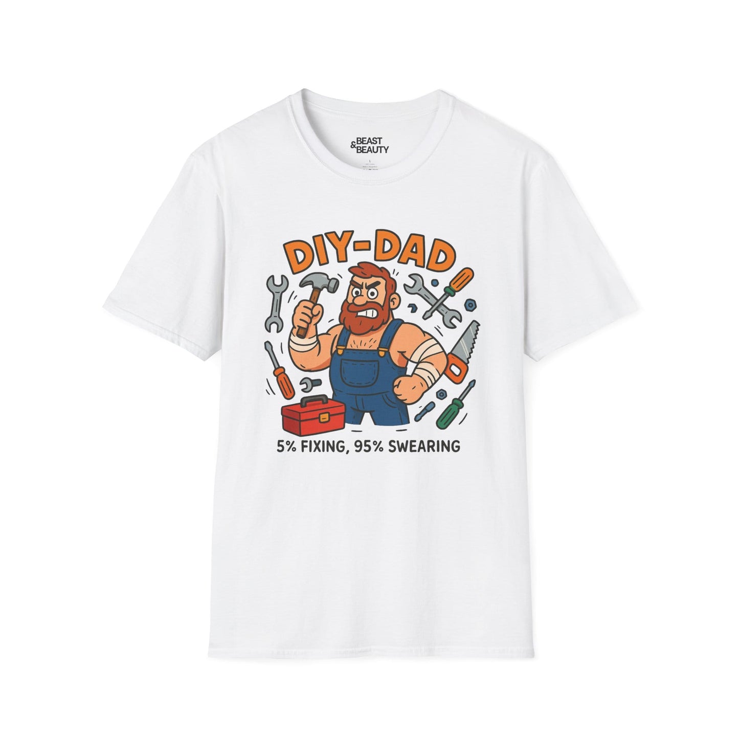 funny diy dad t-shirt 5 fixing 95 swearing tee white t-shirt uk Father's Day gift idea