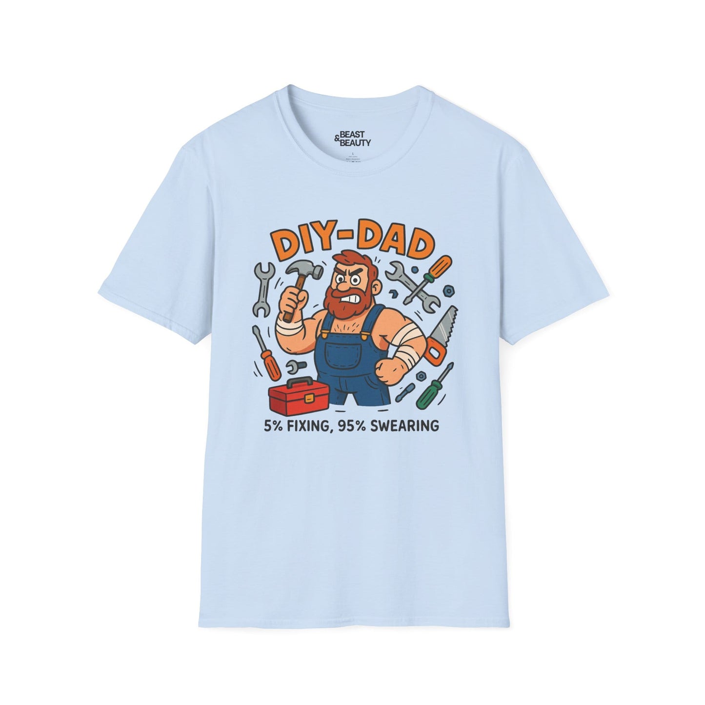 funny diy dad t-shirt 5 fixing 95 swearing tee light blue t-shirt uk Father's Day gift idea