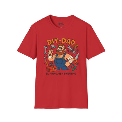 funny diy dad t-shirt 5 fixing 95 swearing tee red t-shirt uk Father's Day gift idea