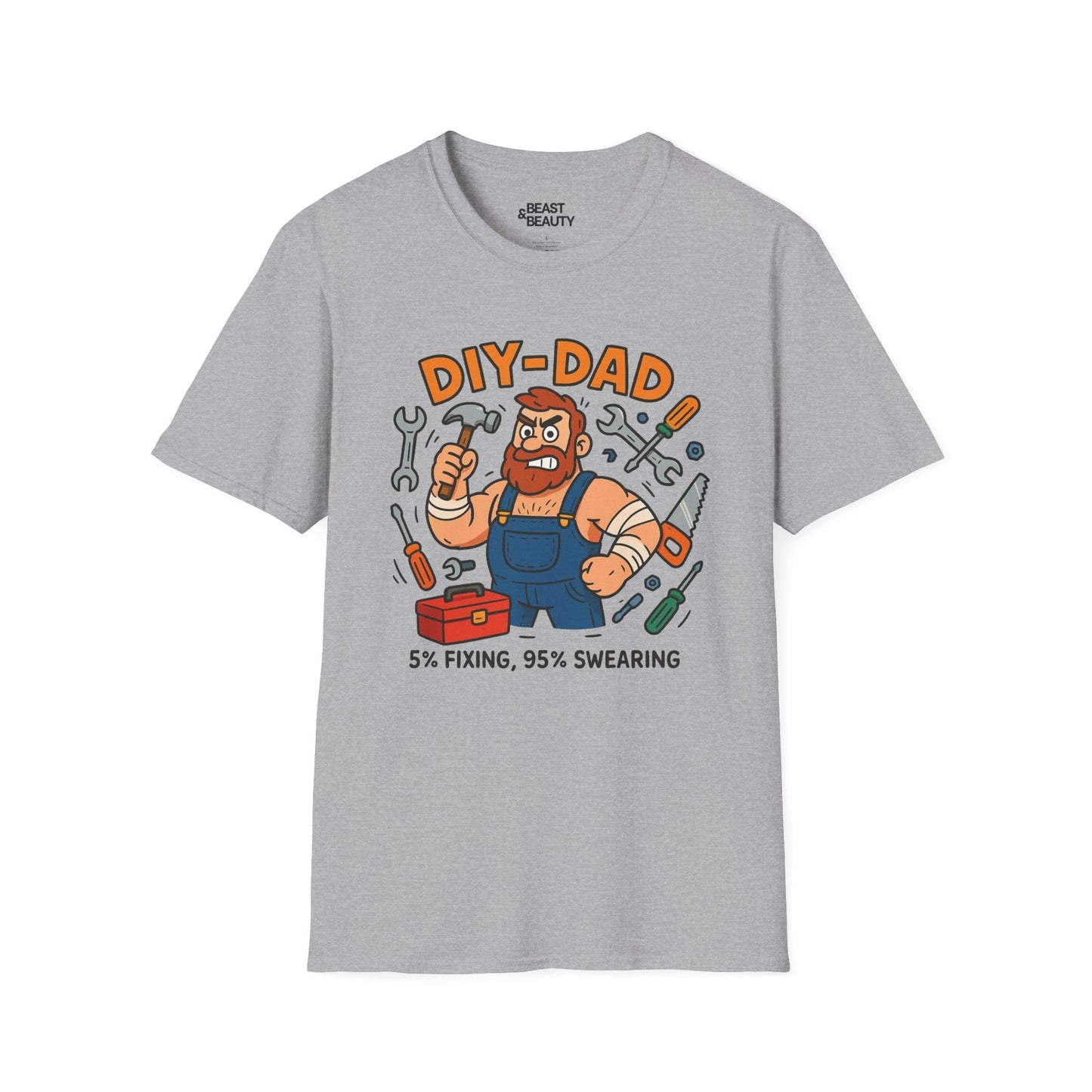 funny diy dad t-shirt 5 fixing 95 swearing tee sport grey t-shirt uk Father's Day gift idea