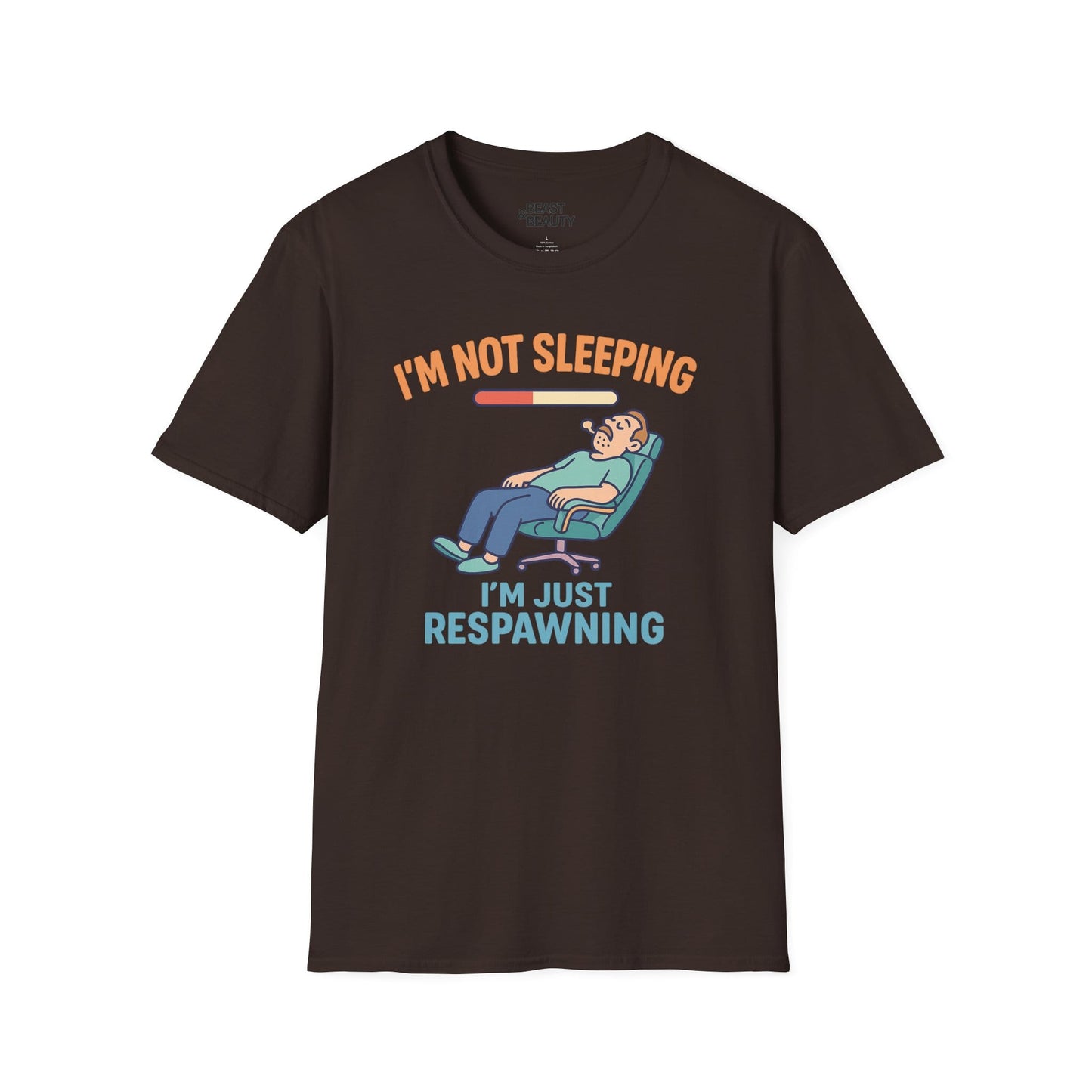 funny gaming t shirt i m not sleeping just respawning tee t-shirt uk Father's Day gift idea image 13