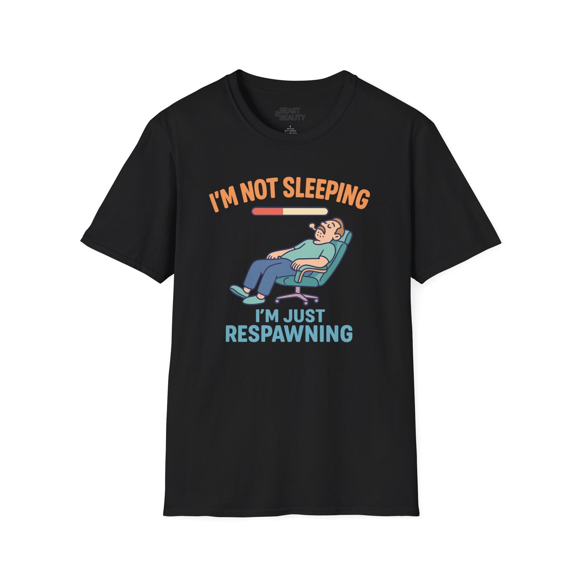 funny gaming t shirt i m not sleeping just respawning tee t-shirt uk Father's Day gift idea image 12