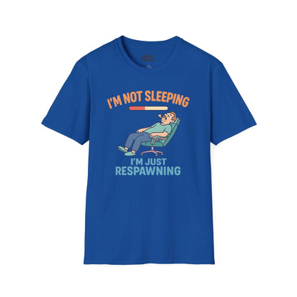 funny gaming t shirt i m not sleeping just respawning tee royal t-shirt uk Father's Day gift idea