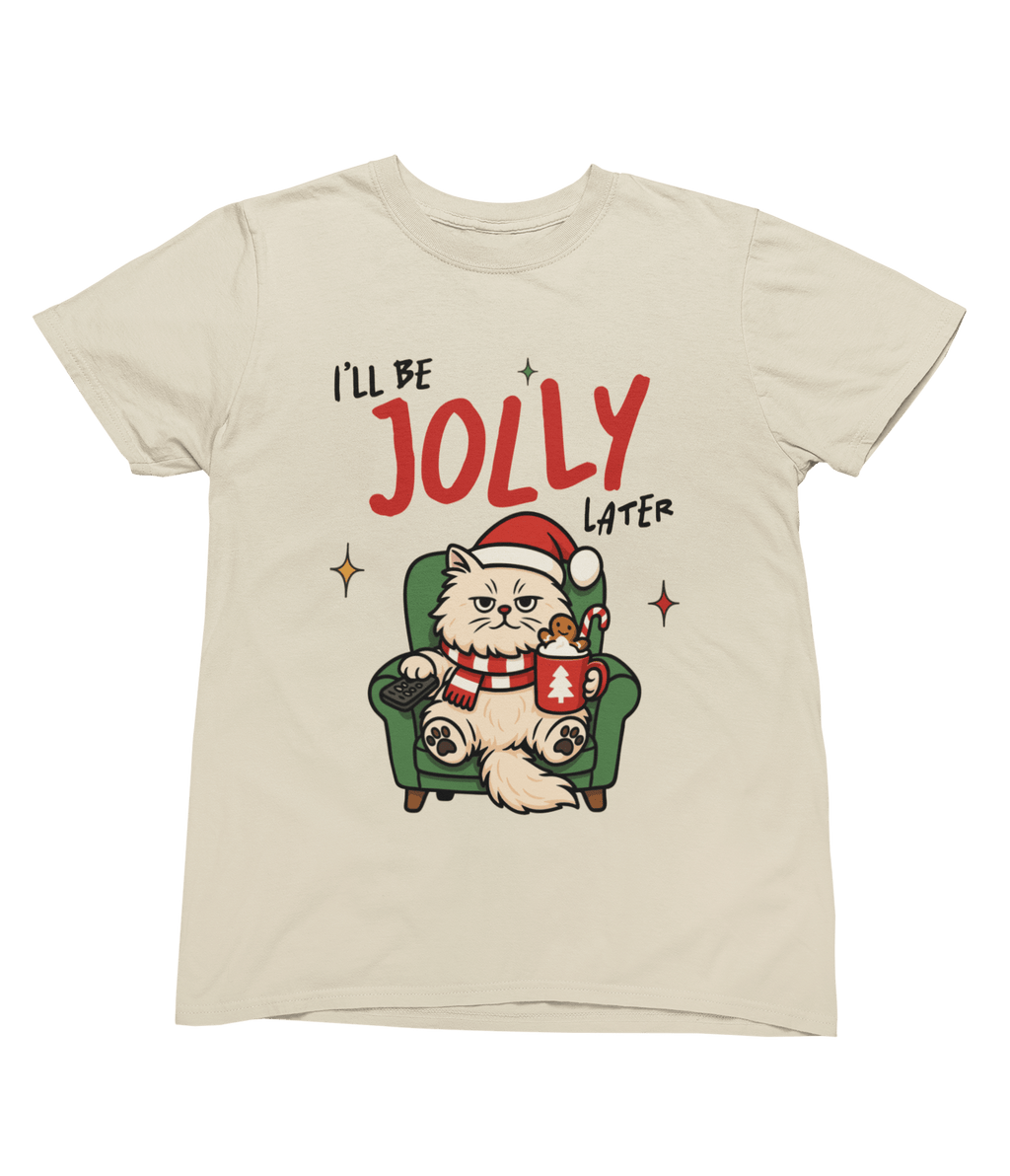 Beast and Beauty T-Shirt / 3XL (Adult) / Beige Funny Lazy Cat Christmas Sweatshirt – I’ll Be Jolly Later Unisex