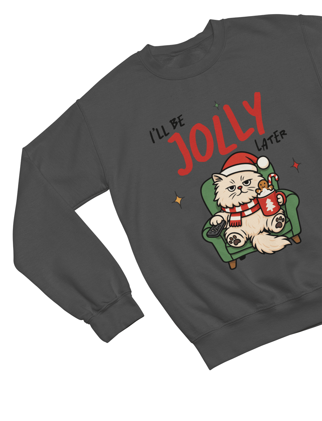 Beast and Beauty Sweatshirt / 3XL (Adult) / Grey Funny Lazy Cat Christmas Sweatshirt – I’ll Be Jolly Later Unisex