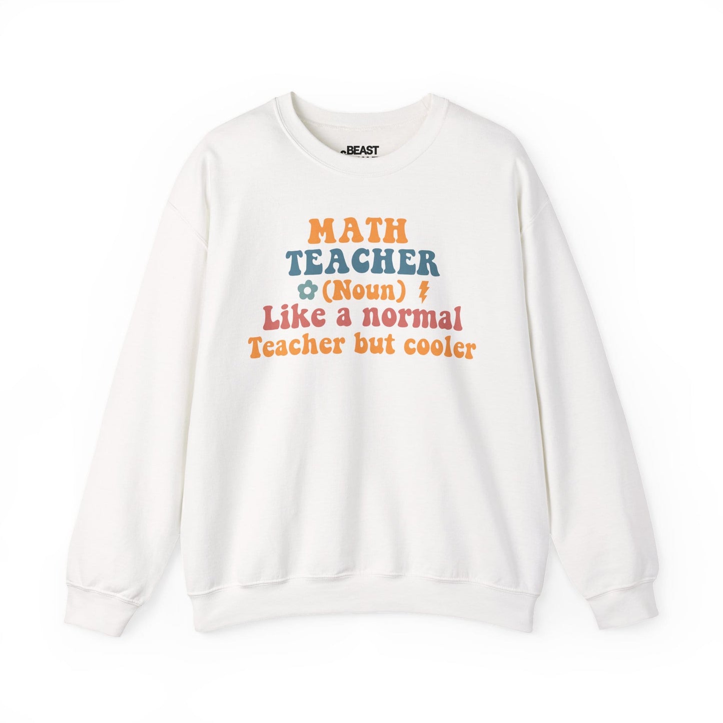 Funny Math Teacher Sweatshirt – Retro Teacher Crewneck White / S gift_idea unique_gift personalised_gift